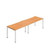 Jemini Two Person Bench Desk 1400x800mm Beech/White (Set of 2) KF800451