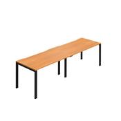 Jemini Two Person Bench Desk 1600x800mm Beech/Black (Set of 2) KF800465