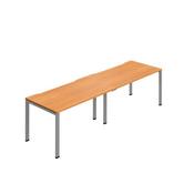Jemini Two Person Bench Desk 1600x800mm Beech/Silver (Set of 2) KF800466