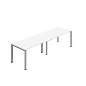 Jemini Two Person Bench Desk 1600x800mm White/Silver (Set of 2) KF800480 image