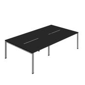 Jemini Four Person Back-to-Back Bench Desk Black/Silver KF800487 image