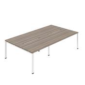 Jemini Four Person Back-to-Back Bench Desk Grey Oak/White KF800491 image