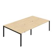 Jemini Four Person Back-to-Back Bench Desk Nova Oak/Black KF800492 image