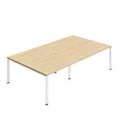 Jemini Four Person Back-to-Back Bench Desk Nova Oak/White KF800494 image