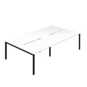 Jemini Four Person Back-to-Back Bench Desk White/Black KF800495 image