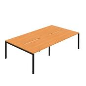 Jemini Four Person Back-to-Back Bench Desk Beech/Black KF800499 image
