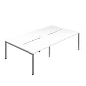 Jemini Four Person Back-to-Back Bench Desk White/Silver KF800513 image