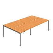 Jemini Four Person Back-to-Back Bench Desk Beech/Silver KF800516 image