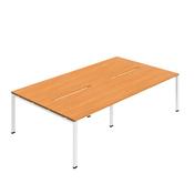 Jemini Four Person Back-to-Back Bench Desk Beech/White KF800517 image
