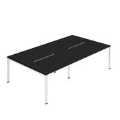 Jemini Four Person Back-to-Back Bench Desk Black/White KF800521 image