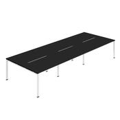 Jemini Six Person Back-to-Back Bench Desk Black/White KF800538 image