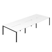 Jemini Six Person Back-to-Back Bench Desk White/Black KF800546 image