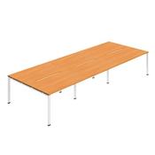 Jemini Six Person Back-to-Back Bench Desk Beech/White KF800551