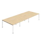 Jemini Six Person Back-to-Back Bench Desk Nova Oak/White KF800561