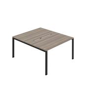 Jemini Two Person Back-to-Back Bench Desk Grey Oak/Black KF800589