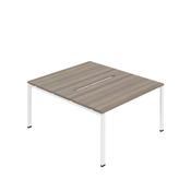 Jemini Two Person Back-to-Back Bench Desk Grey Oak/White KF800591