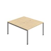 Jemini Two Person Back-to-Back Bench Desk Nova Oak/Silver KF800594