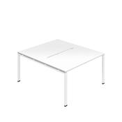 Jemini Two Person Back-to-Back Bench Desk White/White KF800598