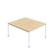 Jemini Two Person Back-to-Back Bench Desk Nova Oak/White KF800611