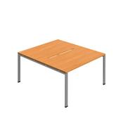 Jemini Two Person Back-to-Back Bench Desk Beech/Silver KF800617