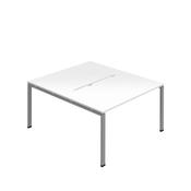 Jemini Two Person Back-to-Back Bench Desk White/Silver KF800630