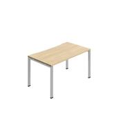 Jemini One Person Bench Desk 1400x800mm Nova Oak/Silver KF800659 image