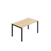 Jemini One Person Bench Desk 1600x800mm Nova Oak/Black KF800674 image