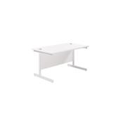 Jemini Single Rectangular Desk 1400x800x730mm White/White KF801216 image