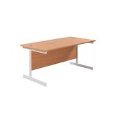 Jemini Single Rectangular Desk 1800x800x730mm Beech/White KF801424 image