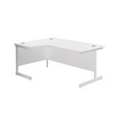Jemini Radial Left Hand Cantilever Desk 1600x1200x730mm Nova Oak/White KF801874