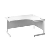 First Radial Right Hand Desk 1600x1200x730mm White/White KF803126 image