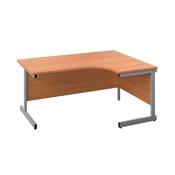 First Radial Right Hand Desk 1800x1200x730mm Beech/Silver KF803164 image