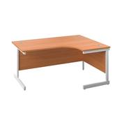 First Radial Right Hand Desk 1800x1200x730mm Beech/White KF803225 image