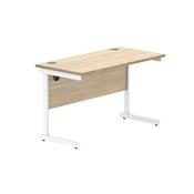 Astin Rectangular Single Upright Cantilever Desk 1200x600x730mm Canadian Oak/Arctic White KF803307 image