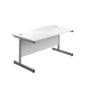 First Rectangular Cantilever Desk 1200x800x730mm White/Silver KF803331 image