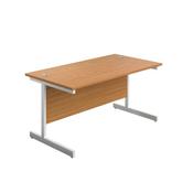 First Rectangular Cantilever Desk 1200x800x730mm Nova Oak/White KF803355 image