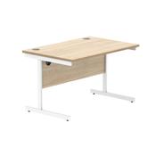 Astin Rectangular Single Upright Cantilever Desk 1200x800x730mm Canadian Oak/Arctic White KF803477 image