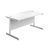 First Rectangular Cantilever Desk 1600x800x730mm White/White KF803485 image