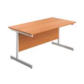 First Rectangular Cantilever Desk 1800x800x730mm Beech/White KF803522 image