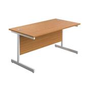 First Rectangular Cantilever Desk 1800x800x730mm Nova Oak/White KF803539 image
