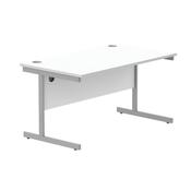 Astin Rectangular Single Upright Cantilever Desk 1400x800x730mm Arctic White/Arctic White KF803617 image
