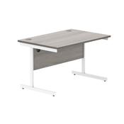 Astin Rectangular Single Upright Cantilever Desk 1200x800x730 Alaskan Grey Oak/Arctic White KF803738 image