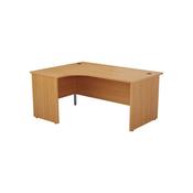 Jemini Radial Left Hand Panel End Desk 1600x1200x730mm Beech KF805007 image