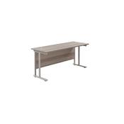 Jemini Rectangular Cantilever Desk 1800x600x730mm Grey Oak/Silver KF806578 image
