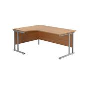 Jemini Radial Left Hand Cantilever Desk 1600x1200x730mm Nova Oak/Silver KF807544 image