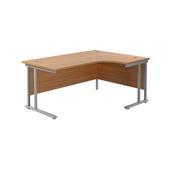 Jemini Radial Right Hand Cantilever Desk 1600x1200x730mm Nova Oak/Silver KF807605 image
