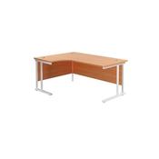 Jemini Radial Left Hand Cantilever Desk 1600x1200x730mm Beech/White KF807643 image