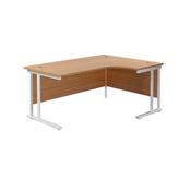Jemini Radial Right Hand Cantilever Desk 1600x1200x730mm Nova Oak/White KF807728 image