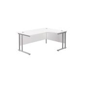 Jemini Radial Right Hand Cantilever Desk 1800x1200x730mm White/Silver KF807858 image