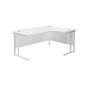 Jemini Radial Right Hand Cantilever Desk 1800x1200x730mm White/White KF807971 image